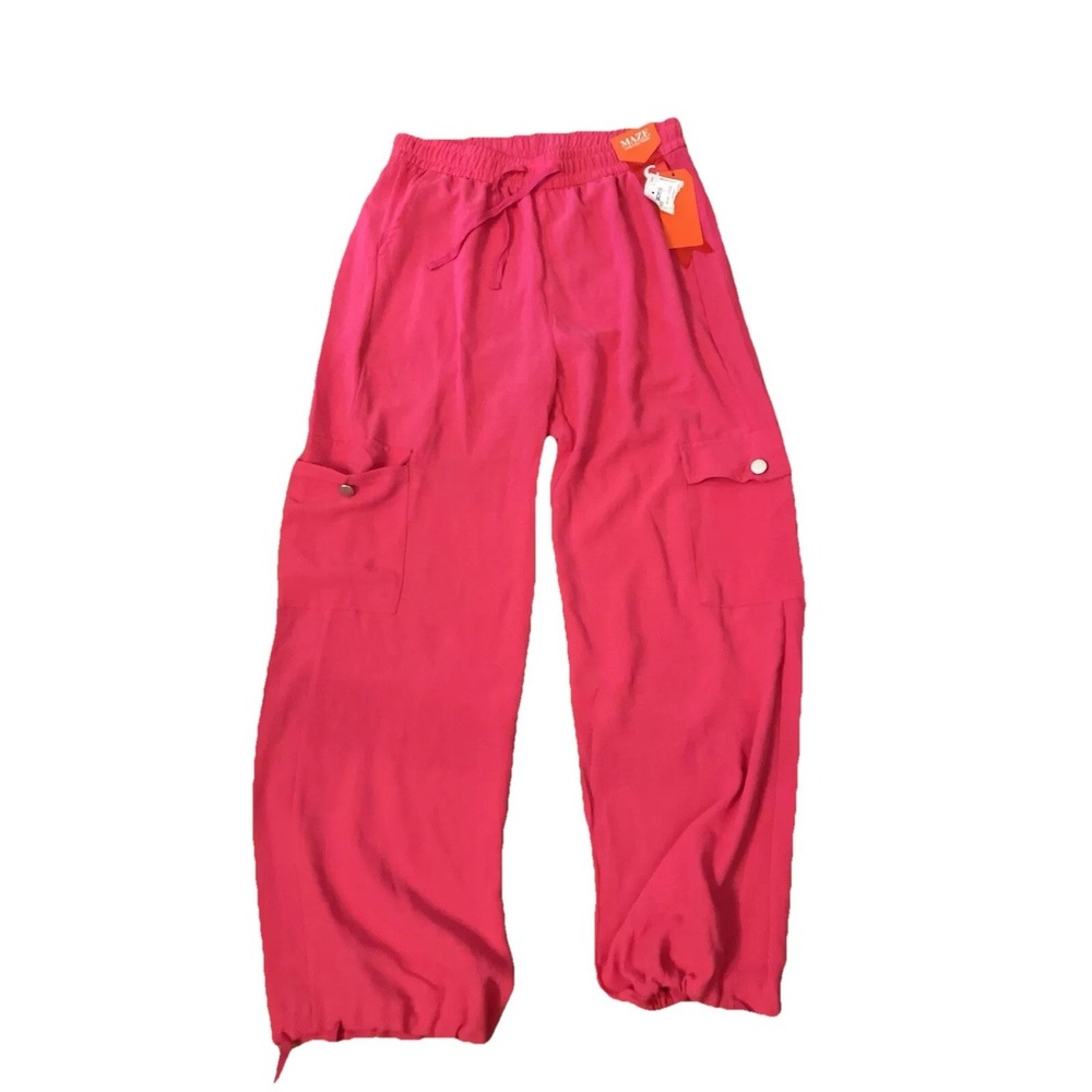 NWT MAZE Womens Size Medium Pink‎ Cargo Pull On Tie Ankle Active wear